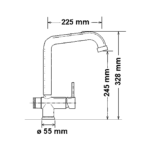 Shurity 392 Rubinetto da cucina Canna Alta 3 vie Nero Opaco - immagine 2