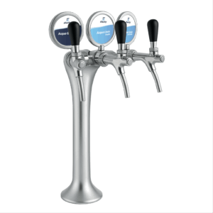 Shurity Ice Colonnina meccanica 3 vie con medaglioni rubinetto con compensatore cromata