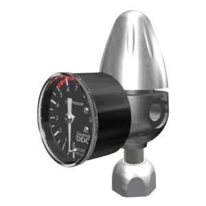 Riduttore di pressione Co2 con Manometro per Bombole ricaricabili 2, 4 e 10Kg. W21,8 con manopola dritta