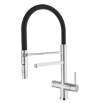 Shurity 360 Rubinetto da cucina con Doccetta in gomma 3 vie Cromo/Nero