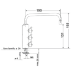 Shurity 312 Rubinetto di prelievo 3 vie Sottofinestra per depuratori 6mm. Nickel Spazzolato - immagine 2