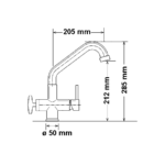 Shurity 494 Rubinetto Canna Bassa Miscelatore 4 vie Nero Opaco - immagine 2