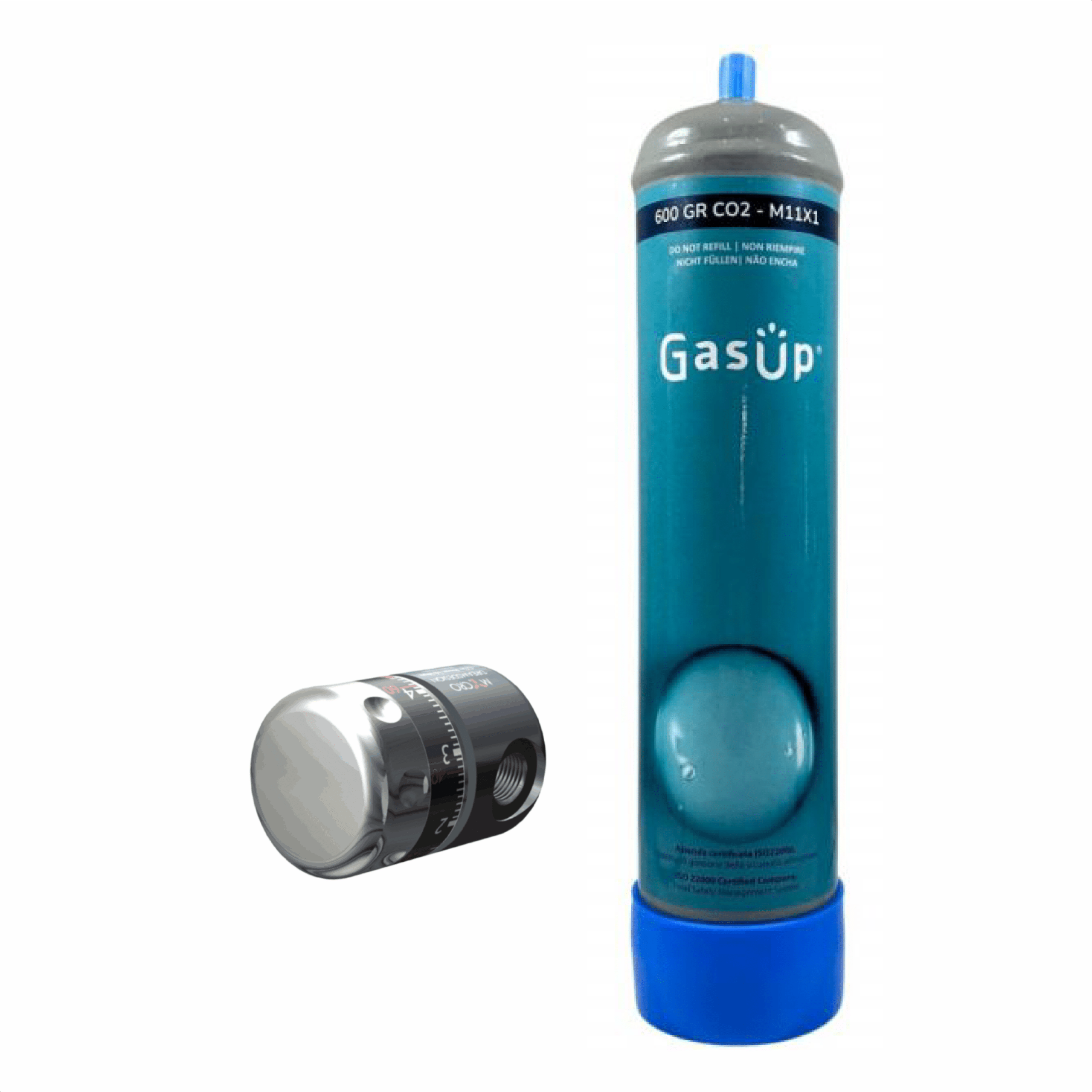 330337 Kit gasatura - Bombola Co2 monouso per refrigeratori acqua 600gr + Riduttore di pressione - immagine 1