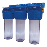 Shurity Kit tripla filtrazione Completo 3 pezzi 9”3/4 IN-OUT 1“ Trasparente