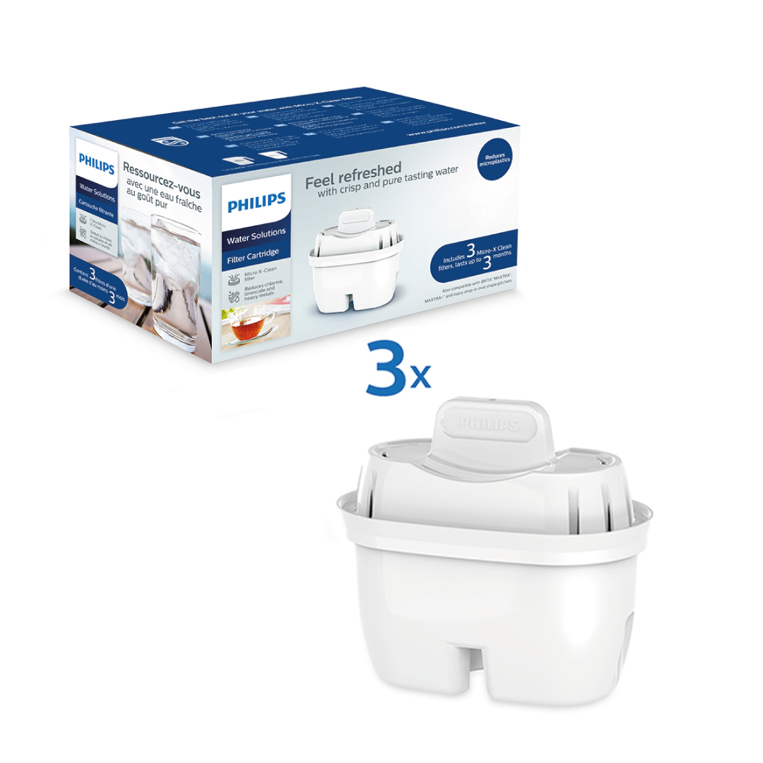 Philips Ricambio Filtro per Caraffa Micro X-Clean 3Pz.