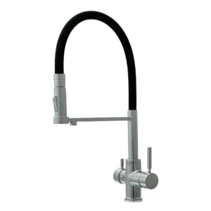 Shurity 460 Rubinetto da cucina con Doccetta in gomma 4 vie Cromo/Nero