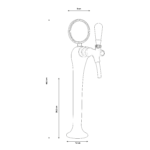 Shurity Ice Colonnina meccanica  1 via con medaglioni ricircolo acqua rubinetto con compensatore dorata - immagine 2
