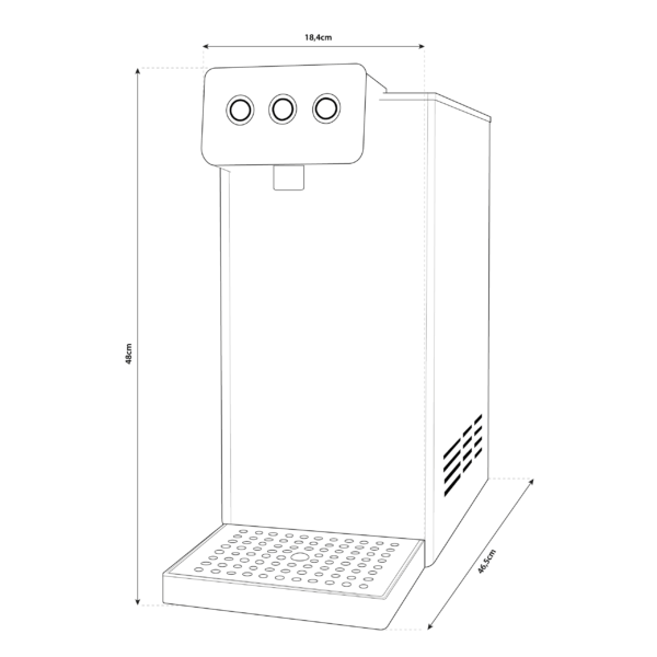 Shurity Kansas Refrigeratore acqua con Filtrazione Sopralavello 25Lt/h. Nero - 3 Vie Liscia ambiente, fredda e gassata - immagine 2