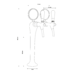 Shurity Ice Colonnina meccanica 2 vie con medaglioni rubinetto con compensatore cromata - immagine 2