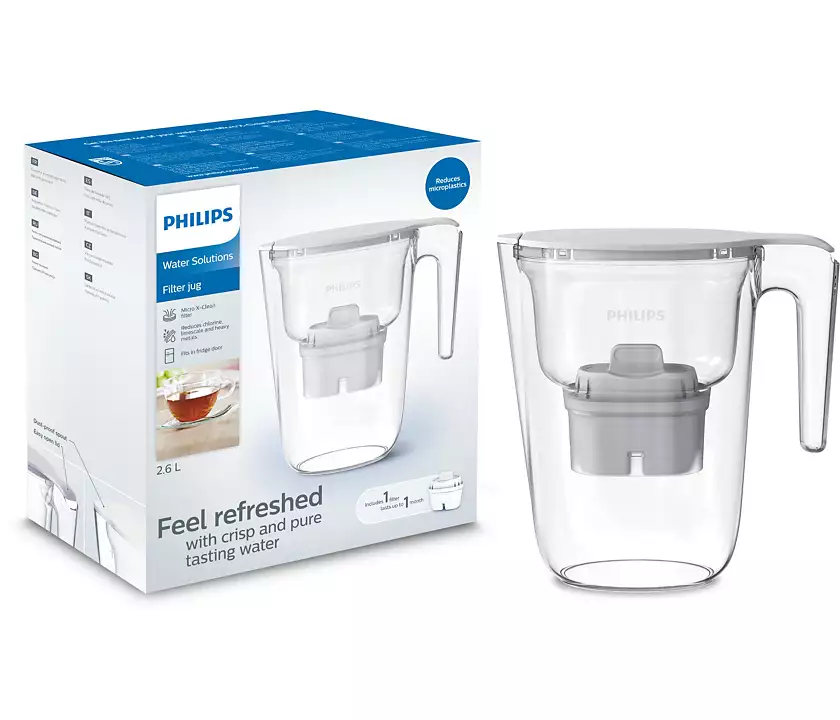 Philips Caraffa filtrante Micro X-Clean Bianca da 2,6lt. Con timer