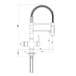Shurity 360 Rubinetto da cucina con Doccetta in gomma 3 vie Cromo/Nero - immagine 2