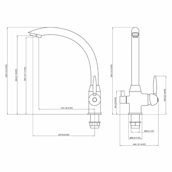 Shurity 340 Rubinetto da cucina 3 vie Cromo - immagine 2