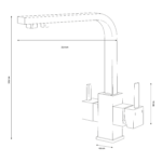 Shurity 345 Rubinetto da cucina 3 vie Nero Opaco - immagine 2