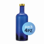 Pack 4pz. - Bottiglia Basic 75cl. Blu con tappo Oro