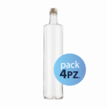 Pack 4pz. - Bottiglia Classic 75cl. Trasparente con tappo Argento