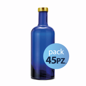 Pack 45pz. - Bottiglia Basic 75cl. Blu con tappo Oro