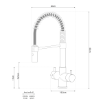 Shurity Milano Rubinetto da cucina a molla 3 vie Granito Avena - immagine 2