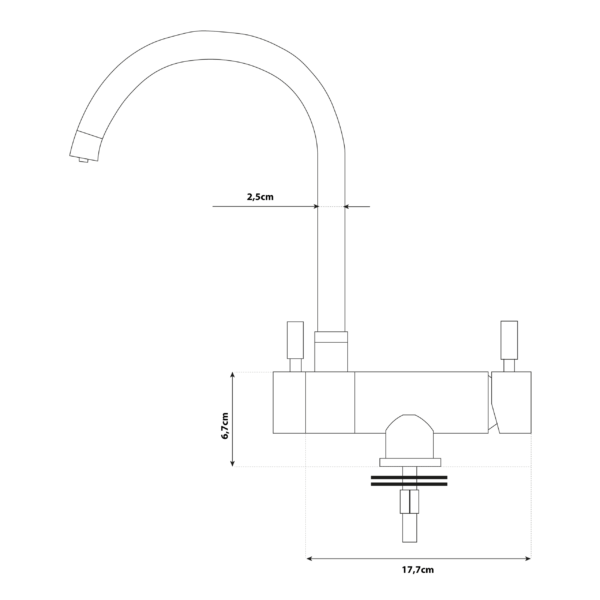 Shurity 470 Rubinetto da cucina Abbattibile sottofinestra 4 vie Nickel Spazzolato - immagine 2