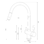 Shurity 411 Rubinetto da cucina con Doccetta estraibile 4 vie Nickel Spazzolato - immagine 2