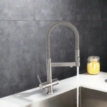 Shurity 390 Rubinetto da cucina con Doccetta senza metalli pesanti 3 vie Nickel Spazzolato - immagine 3