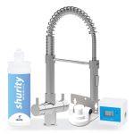 Shurity Kit Microfiltrazione acqua con filtro Sky Blue Small con Rubinetto unico 3 Vie Modello Milano Cromo - Acqua Liscia
