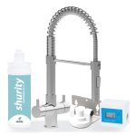 Shurity Kit Ultrafiltrazione acqua con filtro Light Blue Small con Rubinetto unico 3 Vie Modello Milano Cromo - Acqua Liscia