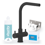 Shurity Kit Ultrafiltrazione acqua con filtro Light Blue Small con Rubinetto unico 3 Vie Modello Sorrento Nero Opaco - Acqua Liscia