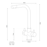 Shurity Kit Ultrafiltrazione acqua  filtro Light Blue Small con Rubinetto unico 3 Vie Modello Sorrento Cromo - Acqua Liscia - immagine 4