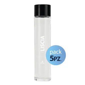 Pack 5pz. - Bottiglia Shurity Tube 75cl. Personalizzata Trasparente Acqua Liscia con Tappo Nero