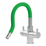 Shurity Snake Rubinetto da cucina Sottofinestra con canna snodabile 3 vie Cromo/Verde - immagine 2