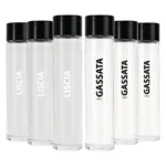 Pack Misto 6pz. - Bottiglia Shurity Tube 75cl. Personalizzata Trasparente Acqua Liscia / Acqua Gassata con Tappo Nero (NO LOGO SHURITY)