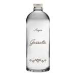 Bottiglia Puffy 75cl. Personalizzata no logo shurity Trasparente Acqua Gassata con Tappo Argento (NO LOGO SHURITY)
