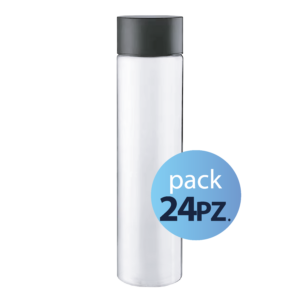 Pack 24pz. - Bottiglia in vetro per Acqua Cilinder 75cl. Con Tappo Nero