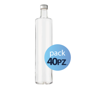 Pack 40pz. - Bottiglia Classic 75cl. Trasparente con tappo Argento