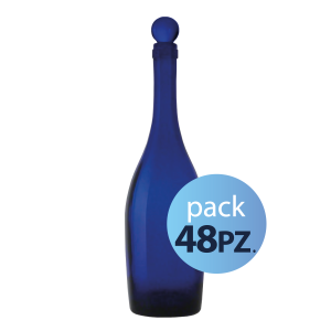 Pack 48pz. - Bottiglia Old 75cl. Blu con tappo Blu
