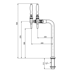 Shurity Fit Colonnina Meccanica 3 vie Nero Opaco con rubinetti Cromati - immagine 2