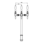 Shurity Fit Colonnina Meccanica 3 vie Nero Opaco con rubinetti Cromati - immagine 3