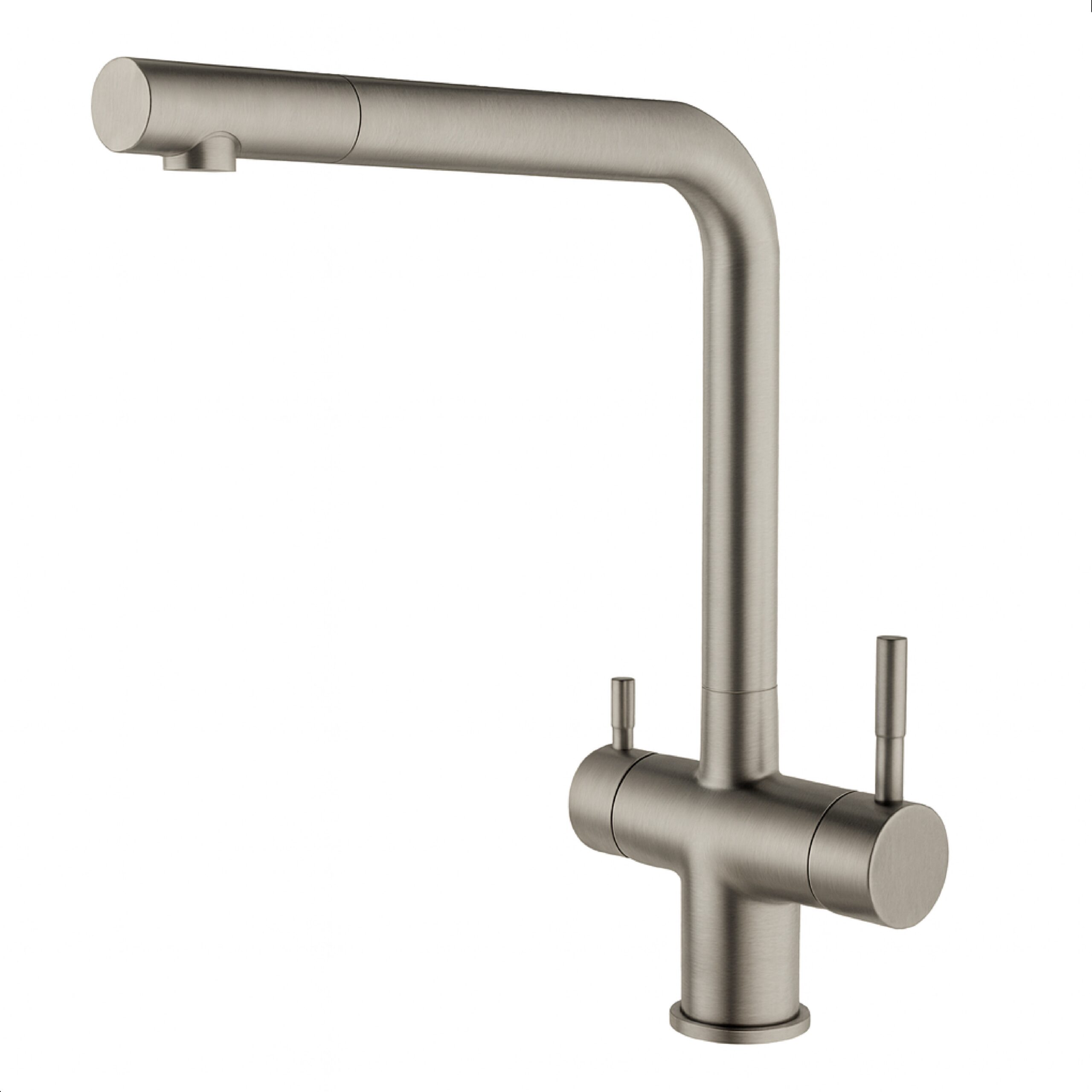 Shurity 382 Rubinetto da cucina con Doccetta estraibile 3 vie 3/8” Nickel Spazzolato