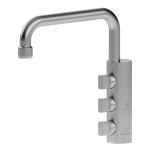 Shurity Napoli Rubinetto di prelievo Sottofinestra per depuratori 3 Vie 6mm. Nickel Spazzolato