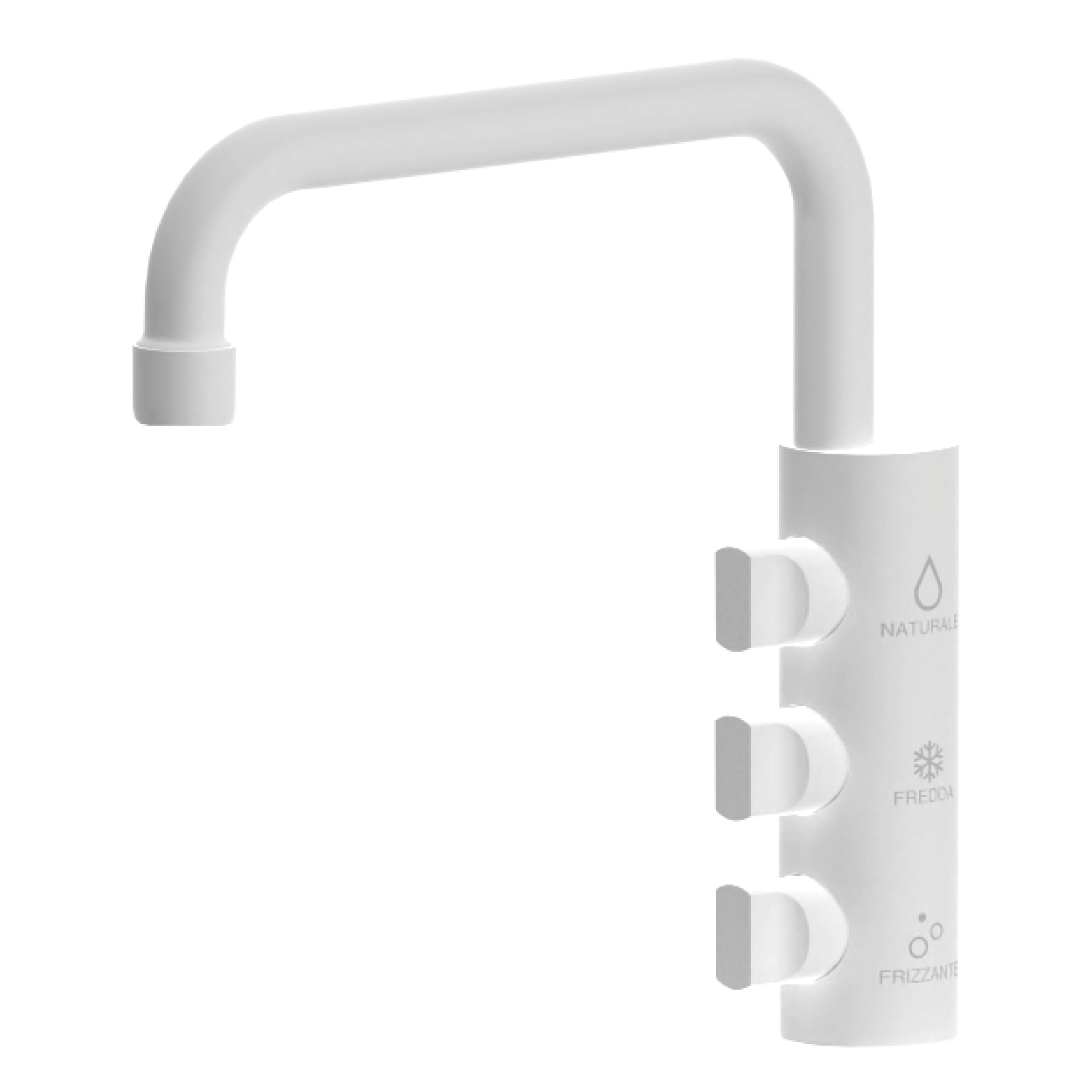 331222-WH Shurity Napoli Rubinetto di prelievo Sottofinestra per depuratori 3 Vie 6mm. Bianco Opaco - immagine 1