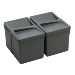 Set 2Pz. - Shurity Dif Dresser Pattumiera raccolta differenziata 12Lt. per base cassettone  - h.216mm