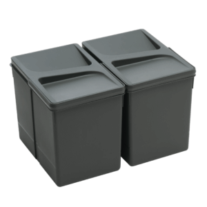 Set 2Pz. - Shurity Dif Dresser Pattumiera raccolta differenziata 15Lt. per base cassettone  - h.266mm