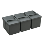 Set 3Pz. - Shurity Dif Dresser Pattumiera raccolta differenziata 12Lt. per base cassettone - h.216mm