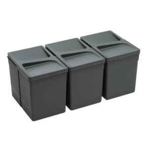 Set 3Pz. - Shurity Dif Dresser Pattumiera raccolta differenziata 15Lt. per base cassettone - h.266mm