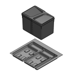 Pack Completo - Shurity Dif Dresser N.2 Pattumiere raccolta differenziata 12Lt. h.216mm con base cassettone 600mm. - immagine 2