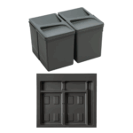 Pack Completo - Shurity Dif Dresser N.2 Pattumiere raccolta differenziata 15Lt. h.266mm con base cassettone 600mm.