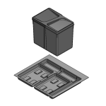 Pack Completo - Shurity Dif Dresser N.2 Pattumiere raccolta differenziata 15Lt. h.266mm con base cassettone 600mm. - immagine 2