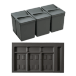 Pack Completo - Shurity Dif Dresser N.3 Pattumiere raccolta differenziata 15Lt. h.266mm con base cassettone 900mm.