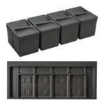 Pack Completo - Shurity Dif Dresser N.4 Pattumiere raccolta differenziata 12Lt. h.216mm con base cassettone 1200mm.
