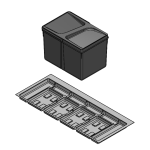 Pack Completo - Shurity Dif Dresser N.4 Pattumiere raccolta differenziata 12Lt. h.216mm con base cassettone 1200mm. - immagine 2